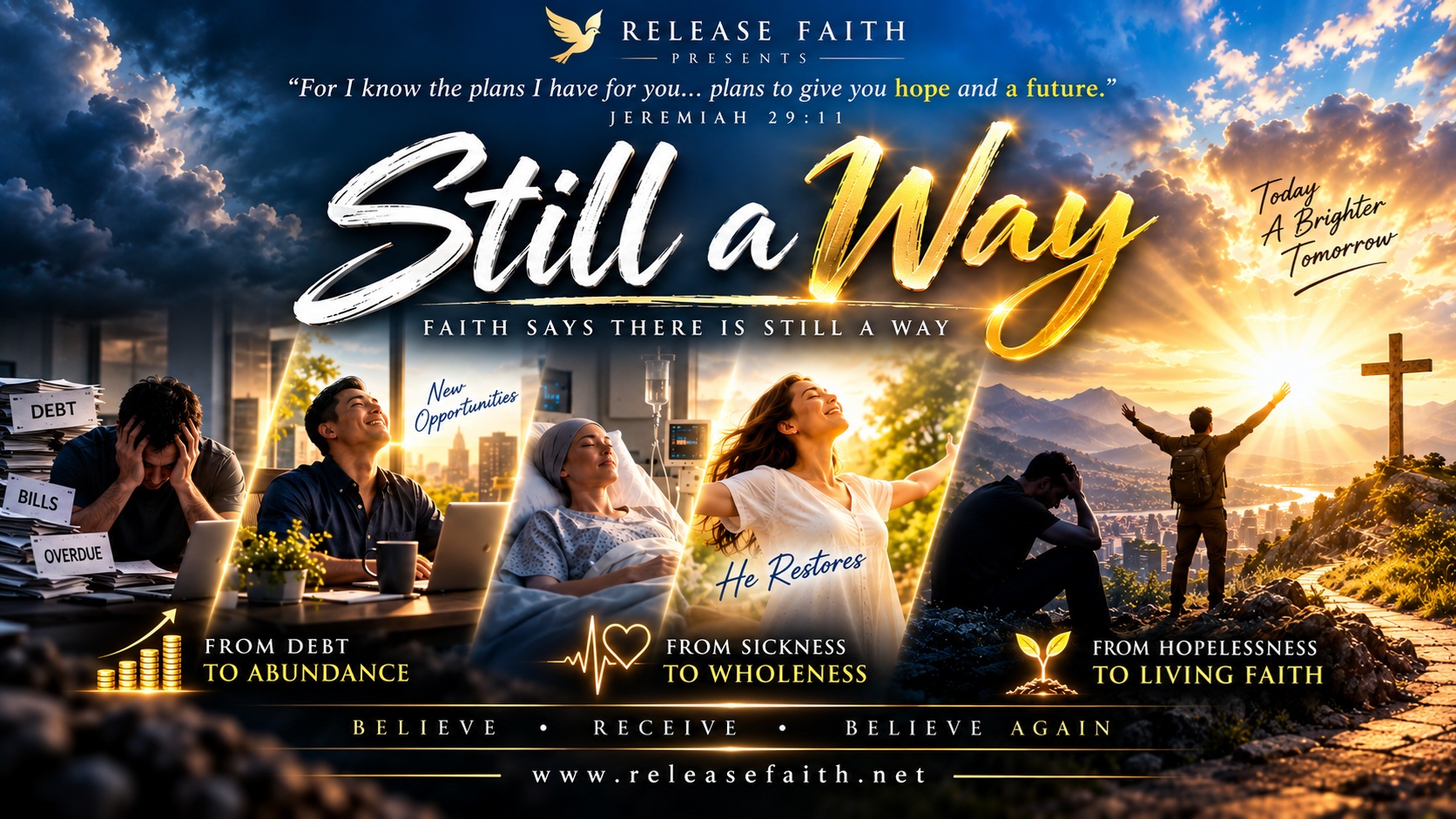 Still A Way — Faith says there is still a way: from debt to abundance, sickness to wholeness, hopelessness to living faith
